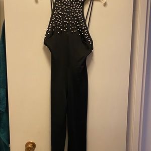 Beaded black jumpsuit